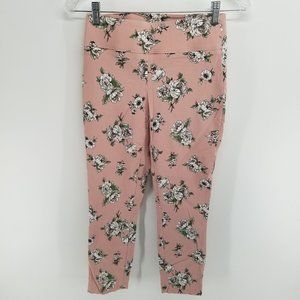 Maurices mauve floral cropped jeggings size XS